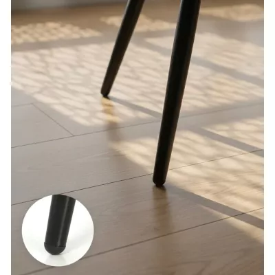 Set 4x prešívaná jedálenská stolička LIROLIA - čierna / čierna