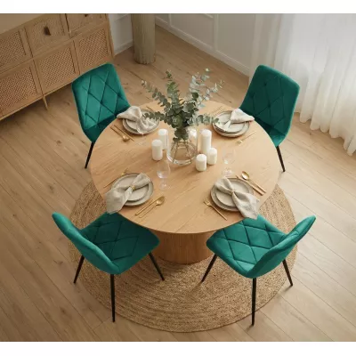 Set 4x prešívaná jedálenská stolička MILORIA - fľaškovo zelená / čierna