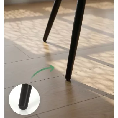 Set 4x prešívaná jedálenská stolička LINORIA - čierna / čierna