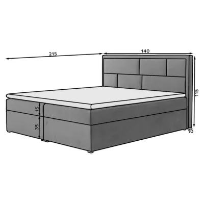 Kontinentálna posteľ 140x200 OVARIO - biela eko koža
