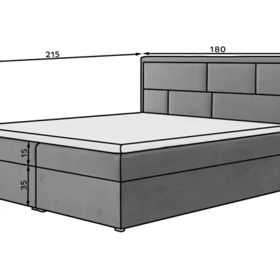 Manželská posteľ 180x200 OVARIO - čierna eko koža