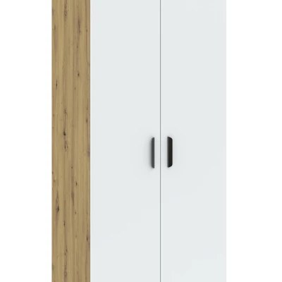 Dvojdverová šatníková skriňa 74 cm RICHLAND - dub artisan / biela