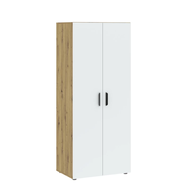 Dvojdverová šatníková skriňa 74 cm RICHLAND - dub artisan / biela