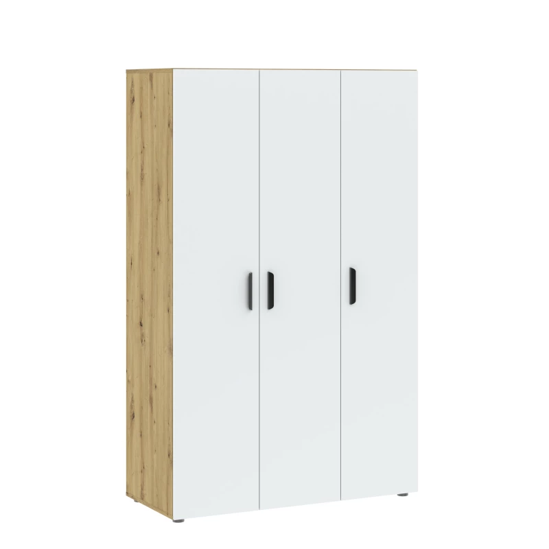 Trojdverová šatníková skriňa 111 cm RICHLAND - dub artisan / biela