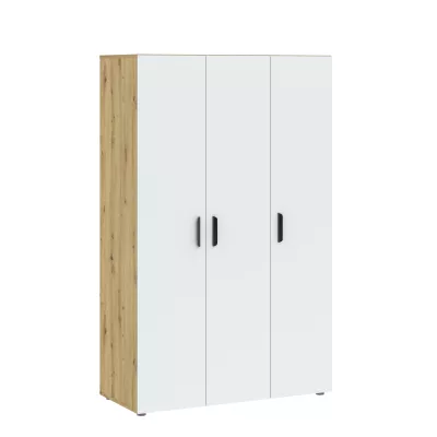 Trojdverová šatníková skriňa 111 cm RICHLAND - dub artisan / biela