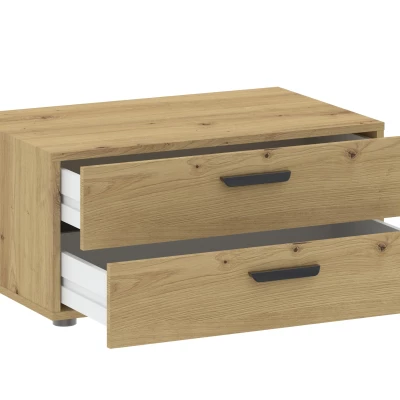 Dvojdverová šatníková skriňa 74 cm so šuplíkmi RICHLAND - dub artisan