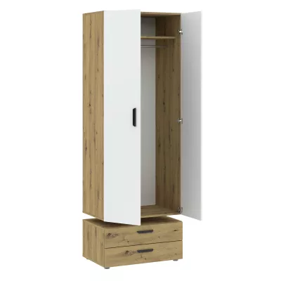 Dvojdverová šatníková skriňa 74 cm so šuplíkmi RICHLAND - dub artisan