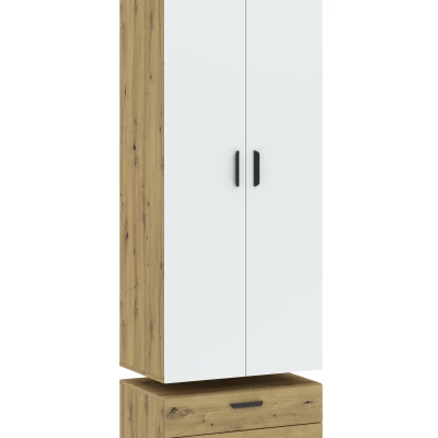 Dvojdverová šatníková skriňa 74 cm so šuplíkmi RICHLAND - dub artisan