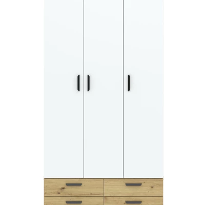 Trojdverová šatníková skriňa 111 cm so šuplíkmi RICHLAND - dub artisan