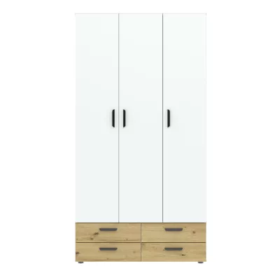 Trojdverová šatníková skriňa 111 cm so šuplíkmi RICHLAND - dub artisan