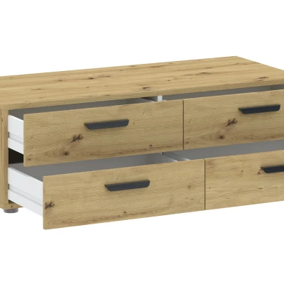 Trojdverová šatníková skriňa 111 cm so šuplíkmi RICHLAND - dub artisan