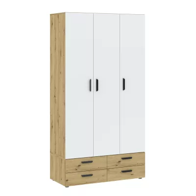 Trojdverová šatníková skriňa 111 cm so šuplíkmi RICHLAND - dub artisan