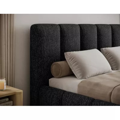 Manželská čalúnená posteľ 160x200 DOLVERO 1 - čierna