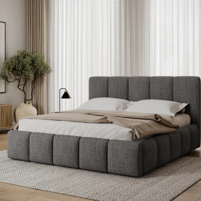 Manželská čalúnená posteľ 160x200 DOLVERO 1 - šedá