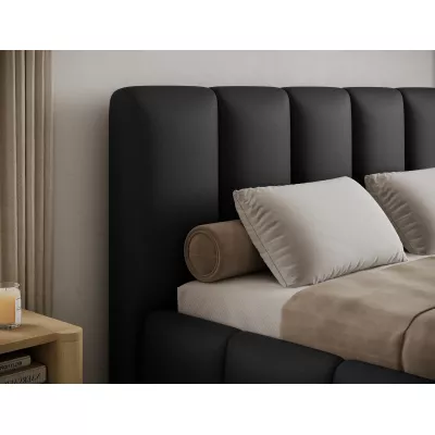 Manželská čalúnená posteľ 180x200 DOLVERO 1 - čierna eko koža