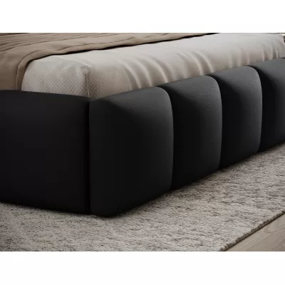 Manželská čalúnená posteľ 180x200 DOLVERO 1 - čierna eko koža