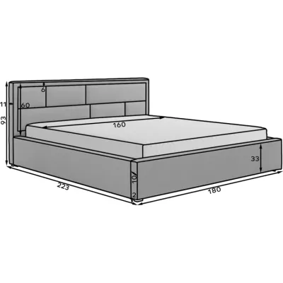 Manželská čalúnená posteľ 160x200 LUXERIO 1 - béžová eko koža