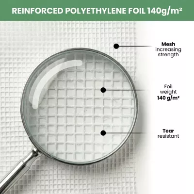 Mini záhradný fóliovník s poličkami 143x73x195 cm LUMPAN - biely
