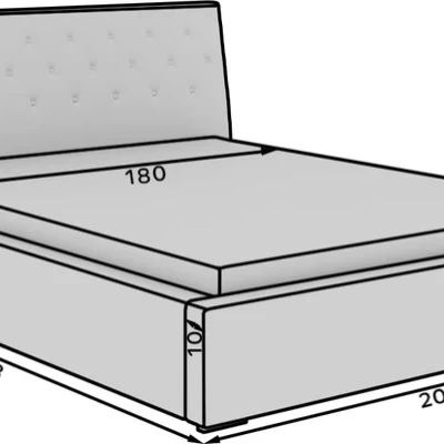 Čalúnená posteľ 180x200 NEPHELE 1 - čierna eko koža
