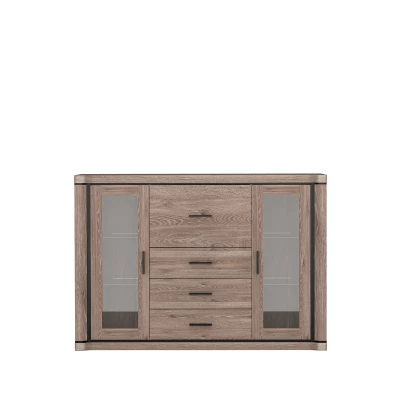 Presklená komoda AIRA - dub hľuzovka