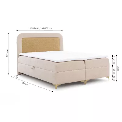 Kontinentálna čalúnená posteľ 180x200 EVELINA - oliva/mätová + topper ZADARMO