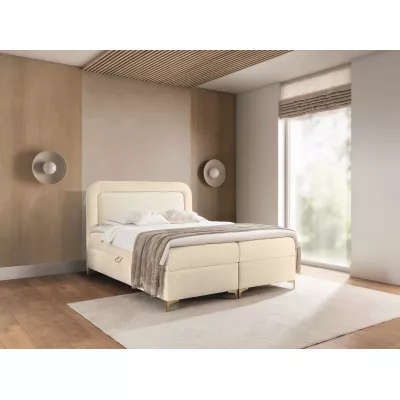 Kontinentálna čalúnená posteľ 160x200 EVELINA - latte / ecru + topper ZADARMO