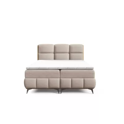 Kontinentálna posteľ 180x200 CORAIMA - dub lancelot / béžová 2 + topper ZADARMO