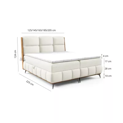 Kontinentálna posteľ 180x200 CORAIMA - dub lancelot / krémová + topper ZADARMO