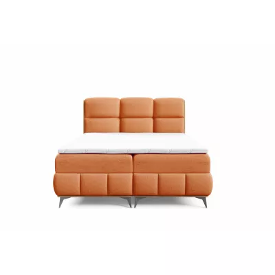 Kontinentálna posteľ 160x200 CORAIMA - dub lancelot / oranžová + topper ZADARMO