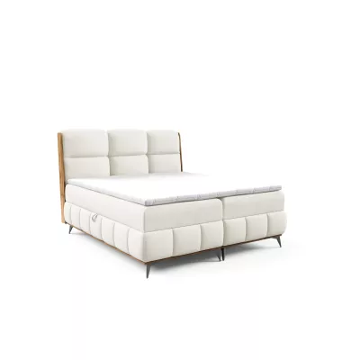 Kontinentálna posteľ 160x200 CORAIMA - dub lancelot / krémová + topper ZADARMO
