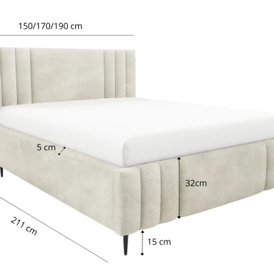 Manželská čalúnená posteľ 180x200 ROSALIA LEG - ecru 2