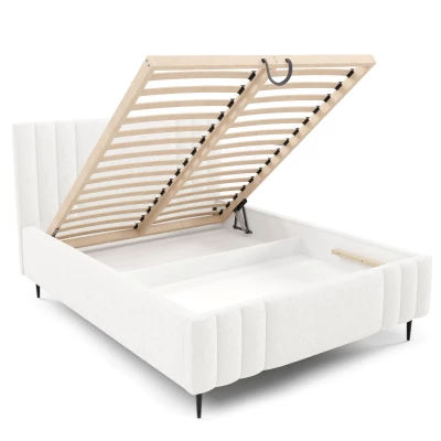 Manželská čalúnená posteľ 160x200 ROSALIA LEG - biela