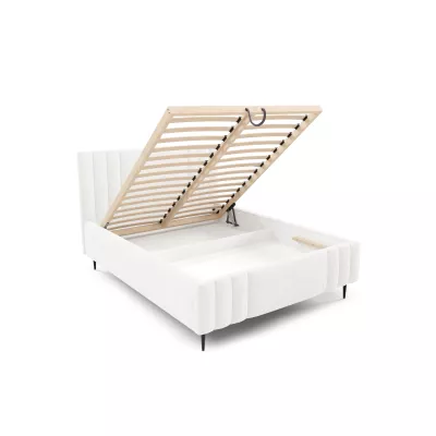 Manželská čalúnená posteľ 160x200 ROSALIA LEG - biela