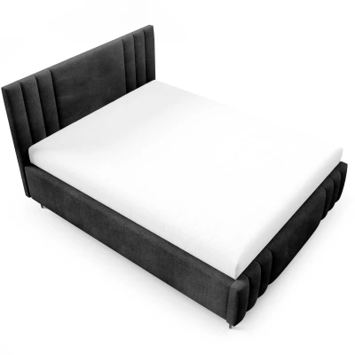 Manželská čalúnená posteľ 180x200 ROSALIA LEG - čierna