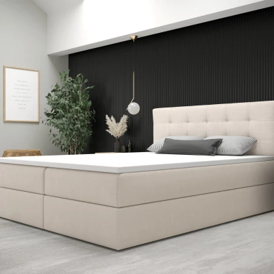 Moderná posteľ 200x200 s úložným priestorom STIG 5 - béžová