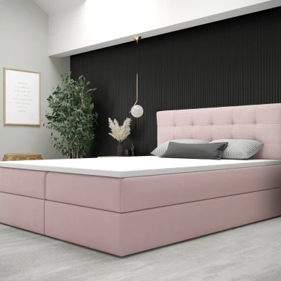 Moderná posteľ 200x200 s úložným priestorom STIG 5 - ružová