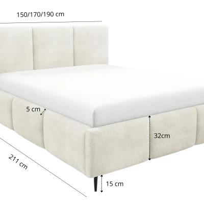 Manželská posteľ 180x200 VIONA LEG s úložným priestorom - šedá