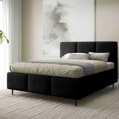Manželská posteľ 180x200 VIONA LEG s úložným priestorom - čierna
