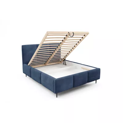 Manželská posteľ 160x200 VIONA LEG s úložným priestorom - modrá