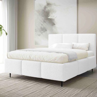 Manželská posteľ 160x200 VIONA LEG s úložným priestorom - biela