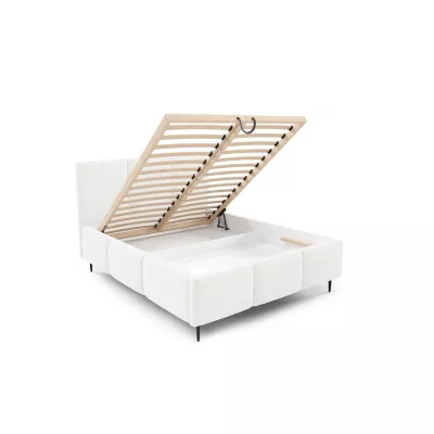 Manželská posteľ 160x200 VIONA LEG s úložným priestorom - biela