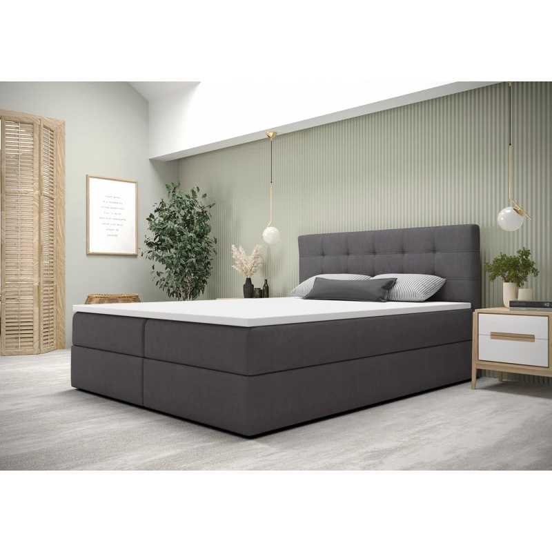 Moderná posteľ 160x200 s úložným priestorom STIG 5 - tmavo šedá