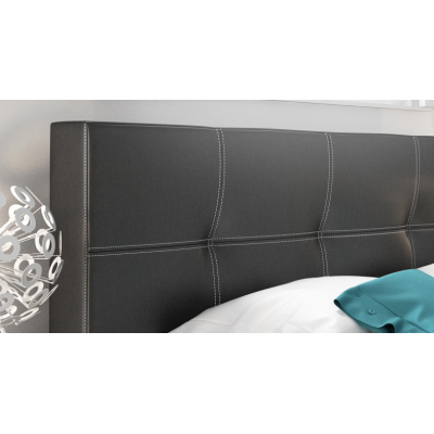 Štýlová posteľ Ada s vyšším čelom a úložným priestorom biela eko koža 180 x 200