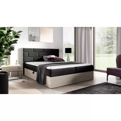 Čalúnená manželská posteľ 180x220 CHANTELLE 9 - nordic teak / grafitová + topper ZADARMO