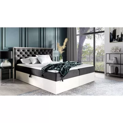 Manželská posteľ 180x220 CHANTELLE 3 - nordic teak/grafitová + topper ZADARMO