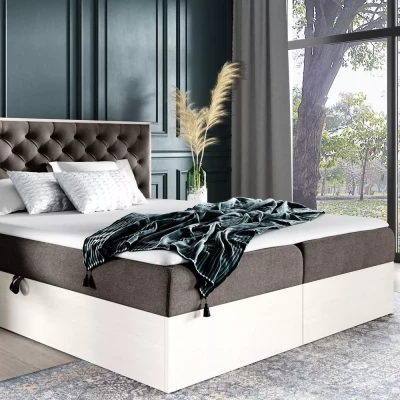 Manželská posteľ 160x220 CHANTELLE 3 - nordic teak / hnedá + topper ZADARMO