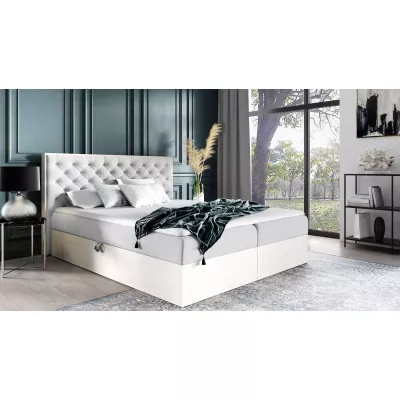 Manželská posteľ 140x220 CHANTELLE 3 - nordic teak / svetlo šedá 1 + topper ZADARMO