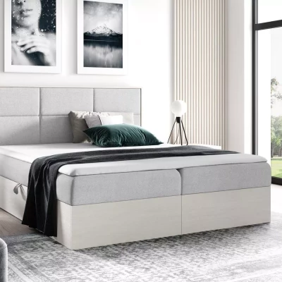 Manželská posteľ 180x220 CHANTELLE 2 - nordic teak / svetlo šedá 1 + topper ZADARMO