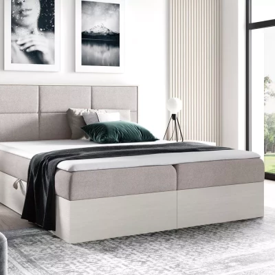 Manželská posteľ 160x220 CHANTELLE 2 - nordic teak / béžová + topper ZADARMO