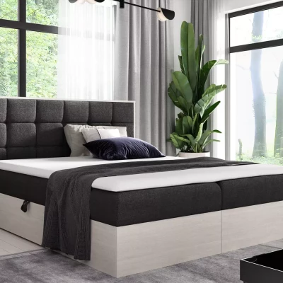 Manželská posteľ 180x220 CHANTELLE 1 - nordic teak/grafitová + topper ZADARMO
